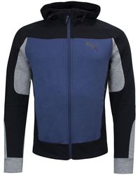 PUMA - Long Sleeve Zip Up Hooded Track Jacket 582725 43 Cotton - Lyst