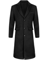 Allthemen - Knielange Winter Wollen Jas Slim Fit Turn-Down Kraag Zakelijke Jassen - Lyst