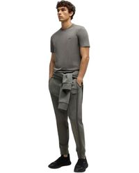 BOSS - Hadiko Joggingbroek Voor Met Zijstreep, Normale Pasvorm (Pastel Grijs) - Lyst