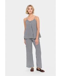 Saint Tropez - Mouwloos Shirt Loose Fit Ice Nightsky Stripe White Navy - Lyst