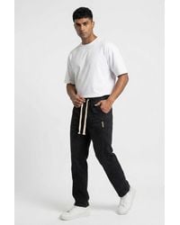 Bigdart - Relaxed Fit Denim Pants With Drawstring Waist - Lyst