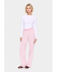 Saint Tropez - Casual Broek Regular Fit Pink Nectar/ice Mel Stripe Pink - Lyst