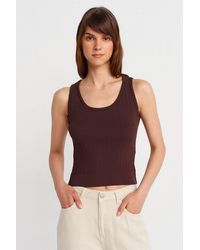 Dilvin - Ribbed Sleeveless Slim-Fit Blouse - Lyst