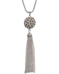 Steuer - Modeschmuck Anhänger Mit Kette Metall Glanz Glasstein Lila - Lyst