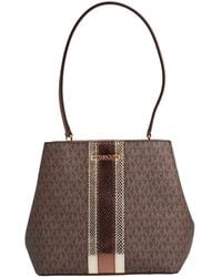 Michael Kors - Pratt Medium Signature Schoudertas 35f4g3fs2b Voor - Lyst