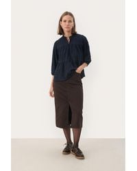 Part Two - Langarm-Bluse Gerade Passform After Midnight Dark - Lyst