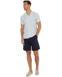 Threadbare - Gebloemd Normaal Overhemd Met Korte Mouwen (Sky) - Lyst