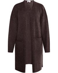 Usha - Longcardigan Donkerbruin - Lyst