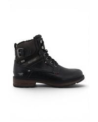 Mustang - Faux Leather Winter Lace-Up Ankle Boots - Lyst
