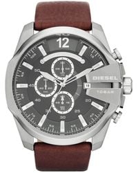 DIESEL - Mega Chief Watch Dz4290 Leather - Lyst