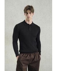 Giesto - Slim Fit Polo Collar Buttoned Long Sleeve T-Shirt - Lyst