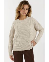 Hiccup - Haarzopf Detaillierter Rundhalsausschnitt Pullover - Lyst