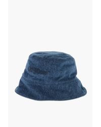 Off-White c/o Virgil Abloh - Denim Bucket Hat Met Reliëflogo In Blauw - Lyst