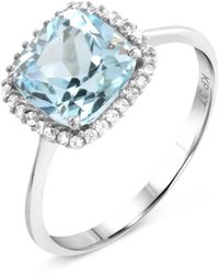 Fascination by Ellen K. - Ring Weißgold 375 Mit Echtem Blautopas (Beh. Und Zirkonia-Steinen - Lyst