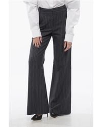 Off-White c/o Virgil Abloh - Breed Gesneden Forged Iron-broek Met Krijtstreep In Grijs - Lyst