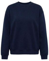Basiclo - Oversized Sweatshirt Marineblauw - Lyst
