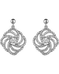 Orphelia - Ladies Embellished 925 Sterling Drop Earrings - Lyst