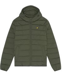 Lyle & Scott - Branded Logo Hooded Puffer Jacket - Lyst