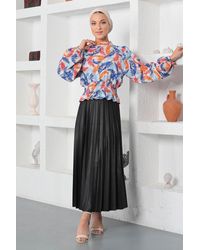 Moda Mihram - Gemusterte Elastikbluse - Lyst