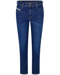 DIESEL - 1984 Slandy Skinny Jeans Met Hoge Taille (Blauwe Denim) - Lyst
