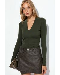 Busem - Slim Fit V-Neck Long Sleeve Blouse - Lyst
