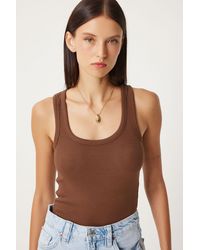Happiness İstanbul - Fitted Cotton U Collar Tank Top - Lyst