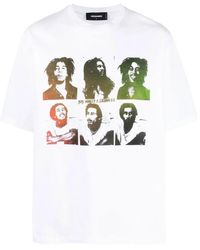 DSquared² - X Bob Marley Skater Fit Wit T-shirt - Lyst