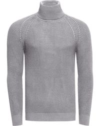 Rusty Neal - Grobstrick Slim Fit Rollkragen-Pullover - Lyst