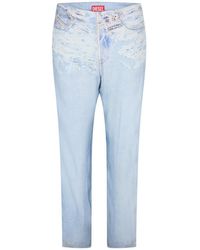 DIESEL - P-Sarky 5-Pockets-Jeans Met Rechte Pijpen Voor (Blauwe Denim) - Lyst