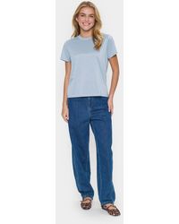 Saint Tropez - T-shirt Regular Fit Airy Blue Light Blue - Lyst