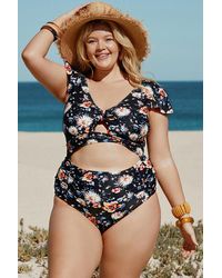 Azura Exchange - Plus Size Bloemenprint Badpak - Lyst