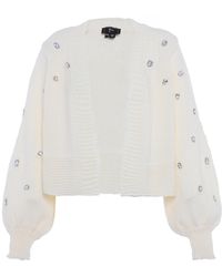 faina - Vest Met Strass Steentjes Wolwit - Lyst