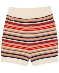 Lacoste - Biologische Katoenen Gestreepte Shorts (Multikleur) - Lyst