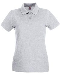 Fruit Of The Loom - Ladies Lady-Fit Premium Short Sleeve Polo Shirt (Heather) Cotton - Lyst