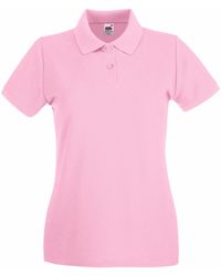 Fruit Of The Loom - Ladies Lady-Fit Premium Short Sleeve Polo Shirt (Light) Cotton - Lyst