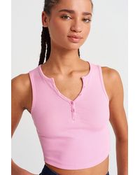 Dilvin - Geribbelde Korte Blouse Met Knopen - Lyst