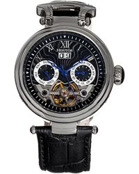 Heritor - Ganzi Semi-Skeleton Leather-Band Watch - Lyst