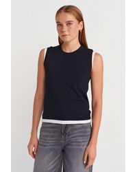 Dilvin - Sleeveless Ribbed Knit Shell Top - Lyst