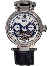 Heritor - Ganzi Semi-Skeleton Leather-Band Watch - Lyst