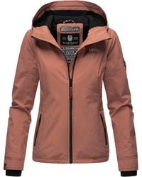 Marikoo - Overgangsjas Lichtgewicht Water- En Windafstotend Met Capuchon Terracotta - Lyst