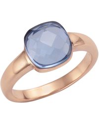 Jamelli - Ring Silber 925 Rosé-Vergoldet Mit Hellblauem Quarz-Stein (Beh. - Lyst