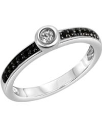 CELESTA - Ring 925 Rhodiniert Mit Zirkonia Weiß Und Schwarz - Lyst