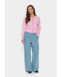 Saint Tropez - Vest Regular Fit Pink White - Lyst