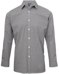 PREMIER - Gingham Long-Sleeved Shirt Cotton - Lyst
