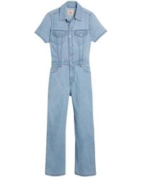Levi's - Levi's Denim Korte Mouwen Jumpsuit - Lyst