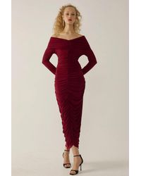 Hiccup - Off Shoulder Draped Bodycon Maxi Dress - Lyst