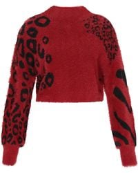 myMo - Pullover Frauen Burgunderrot Schwarz - Lyst