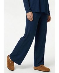 Basiclo - Long Viscose Pants Marineblauw - Lyst