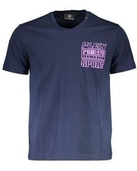 Philipp Plein - Blauwe Katoenen T-Shirt Voor Mannen - Lyst