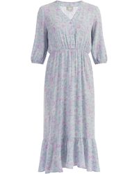 Usha - Midi-Jurk Turkoois - Lyst